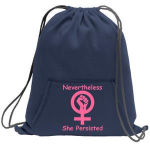 Pink Nevertheless, She Persisted Women's Sign Fist Resist Sweatshirt Cinch Pack Bag