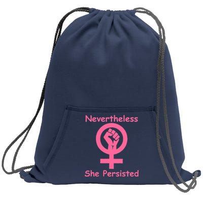 Pink Nevertheless, She Persisted Women's Sign Fist Resist Sweatshirt Cinch Pack Bag