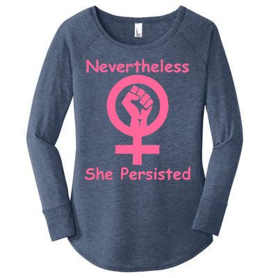 Pink Nevertheless, She Persisted Women's Sign Fist Resist Women's Perfect Tri Tunic Long Sleeve Shirt