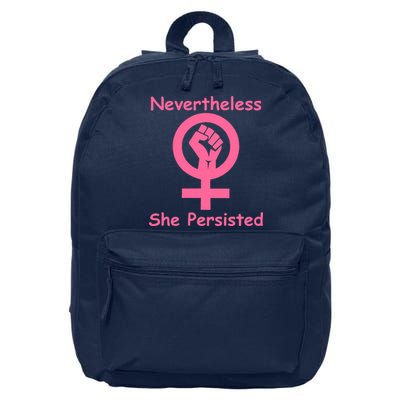 Pink Nevertheless, She Persisted Women's Sign Fist Resist 16 in Basic Backpack