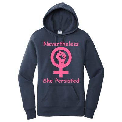 Pink Nevertheless, She Persisted Women's Sign Fist Resist Women's Pullover Hoodie