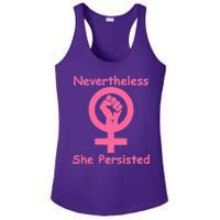 Pink Nevertheless, She Persisted Women's Sign Fist Resist Ladies PosiCharge Competitor Racerback Tank