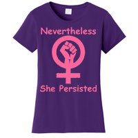 Pink Nevertheless, She Persisted Women's Sign Fist Resist Women's T-Shirt