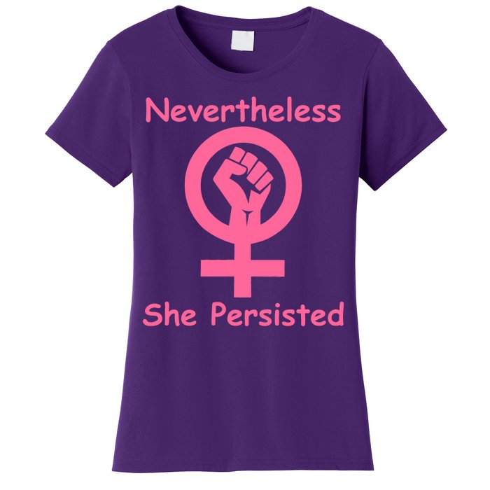 Pink Nevertheless, She Persisted Women's Sign Fist Resist Women's T-Shirt