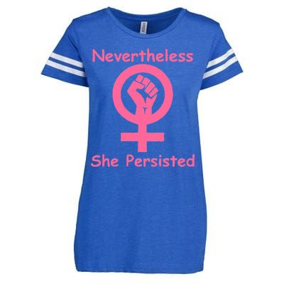 Pink Nevertheless, She Persisted Women's Sign Fist Resist Enza Ladies Jersey Football T-Shirt