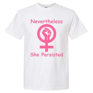 Pink Nevertheless, She Persisted Women's Sign Fist Resist Garment-Dyed Heavyweight T-Shirt