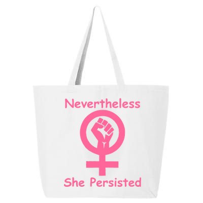 Pink Nevertheless, She Persisted Women's Sign Fist Resist 25L Jumbo Tote