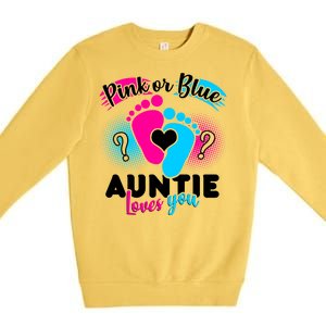 Pink Or Blue Auntie Loves You Premium Crewneck Sweatshirt