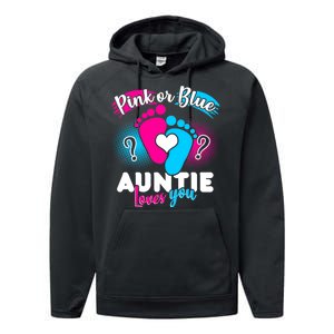 Pink Or Blue Auntie Loves You Performance Fleece Hoodie