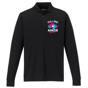 Pink Or Blue Auntie Loves You Performance Long Sleeve Polo