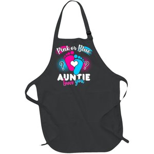 Pink Or Blue Auntie Loves You Full-Length Apron With Pockets