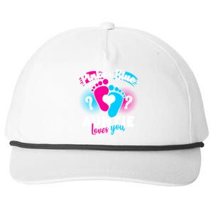 Pink Or Blue Auntie Loves You Snapback Five-Panel Rope Hat