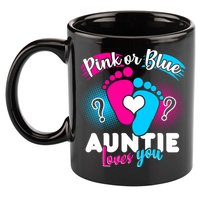 Pink Or Blue Auntie Loves You 11oz C Handle Ceramic Mug