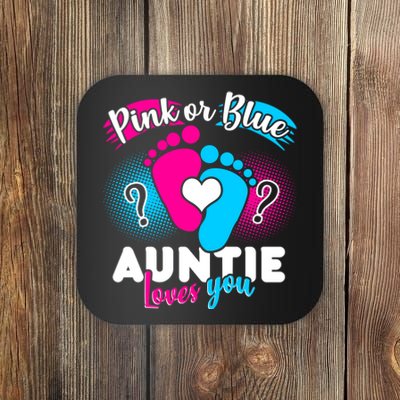 Pink Or Blue Auntie Loves You Coaster