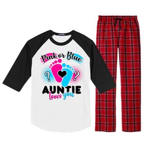 Pink Or Blue Auntie Loves You Raglan Sleeve Pajama Set