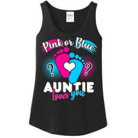 Pink Or Blue Auntie Loves You Ladies Essential Tank