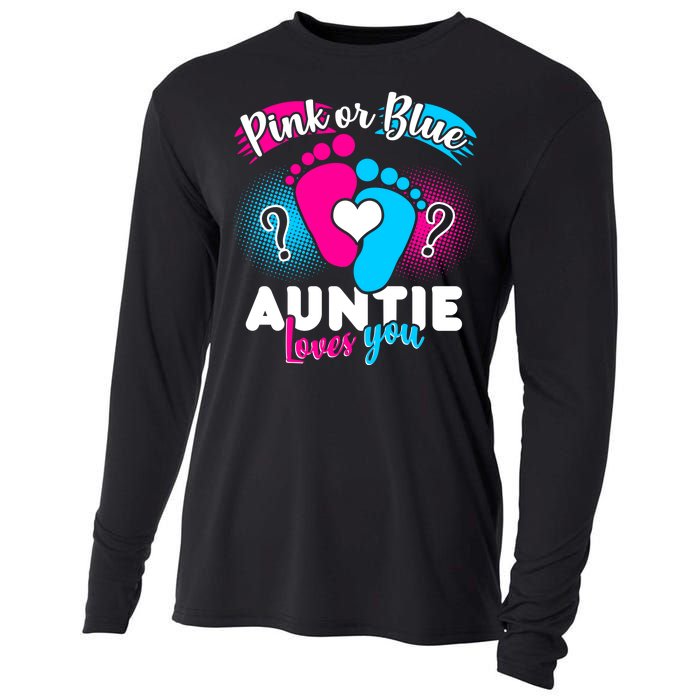 Pink Or Blue Auntie Loves You Cooling Performance Long Sleeve Crew