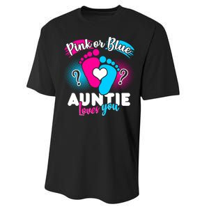 Pink Or Blue Auntie Loves You Performance Sprint T-Shirt