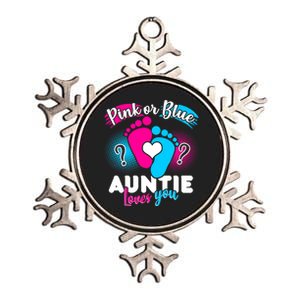 Pink Or Blue Auntie Loves You Metallic Star Ornament