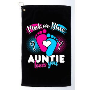 Pink Or Blue Auntie Loves You Platinum Collection Golf Towel