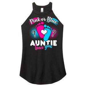 Pink Or Blue Auntie Loves You Women's Perfect Tri Rocker Tank