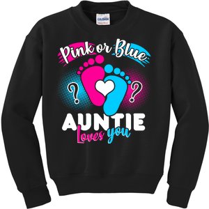 Pink Or Blue Auntie Loves You Kids Sweatshirt