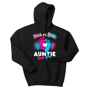 Pink Or Blue Auntie Loves You Kids Hoodie