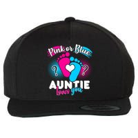 Pink Or Blue Auntie Loves You Wool Snapback Cap