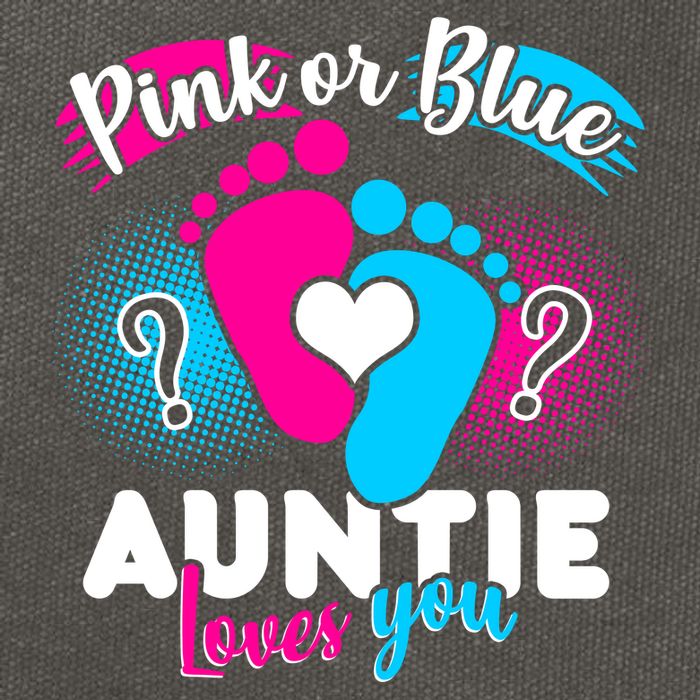 Pink Or Blue Auntie Loves You Cotton Canvas Backpack