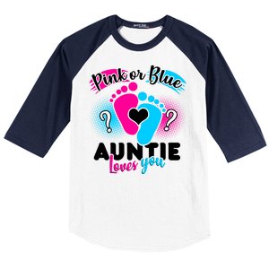 Pink Or Blue Auntie Loves You Baseball Sleeve Shirt