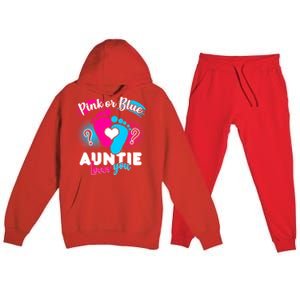 Pink Or Blue Auntie Loves You Premium Hooded Sweatsuit Set