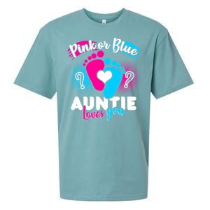 Pink Or Blue Auntie Loves You Sueded Cloud Jersey T-Shirt