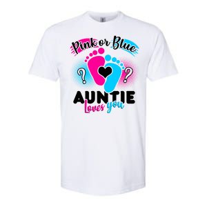 Pink Or Blue Auntie Loves You Softstyle CVC T-Shirt