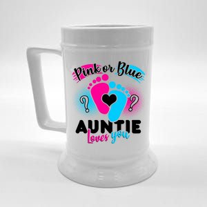 Pink Or Blue Auntie Loves You Beer Stein