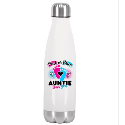 Pink Or Blue Auntie Loves You Stainless Steel Insulated Water Bottle