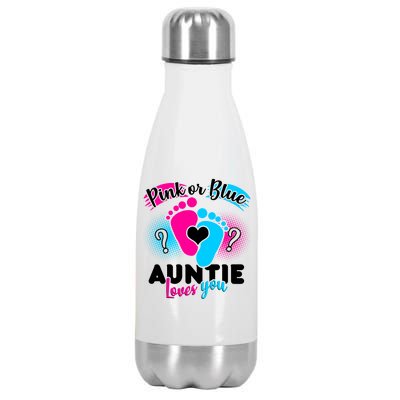 Pink Or Blue Auntie Loves You Stainless Steel Insulated Water Bottle