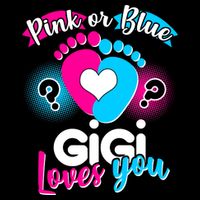 Pink Or Blue Gigi Loves You Baby Gender Reveal Drawstring Bag