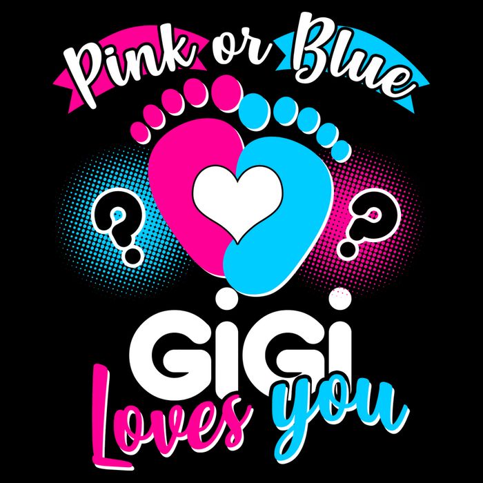 Pink Or Blue Gigi Loves You Baby Gender Reveal Drawstring Bag