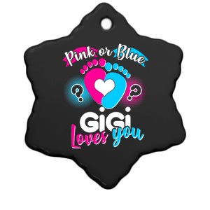 Pink Or Blue Gigi Loves You Baby Gender Reveal Ceramic Star Ornament