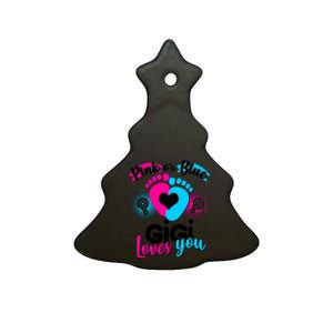 Pink Or Blue Gigi Loves You Baby Gender Reveal Ceramic Tree Ornament