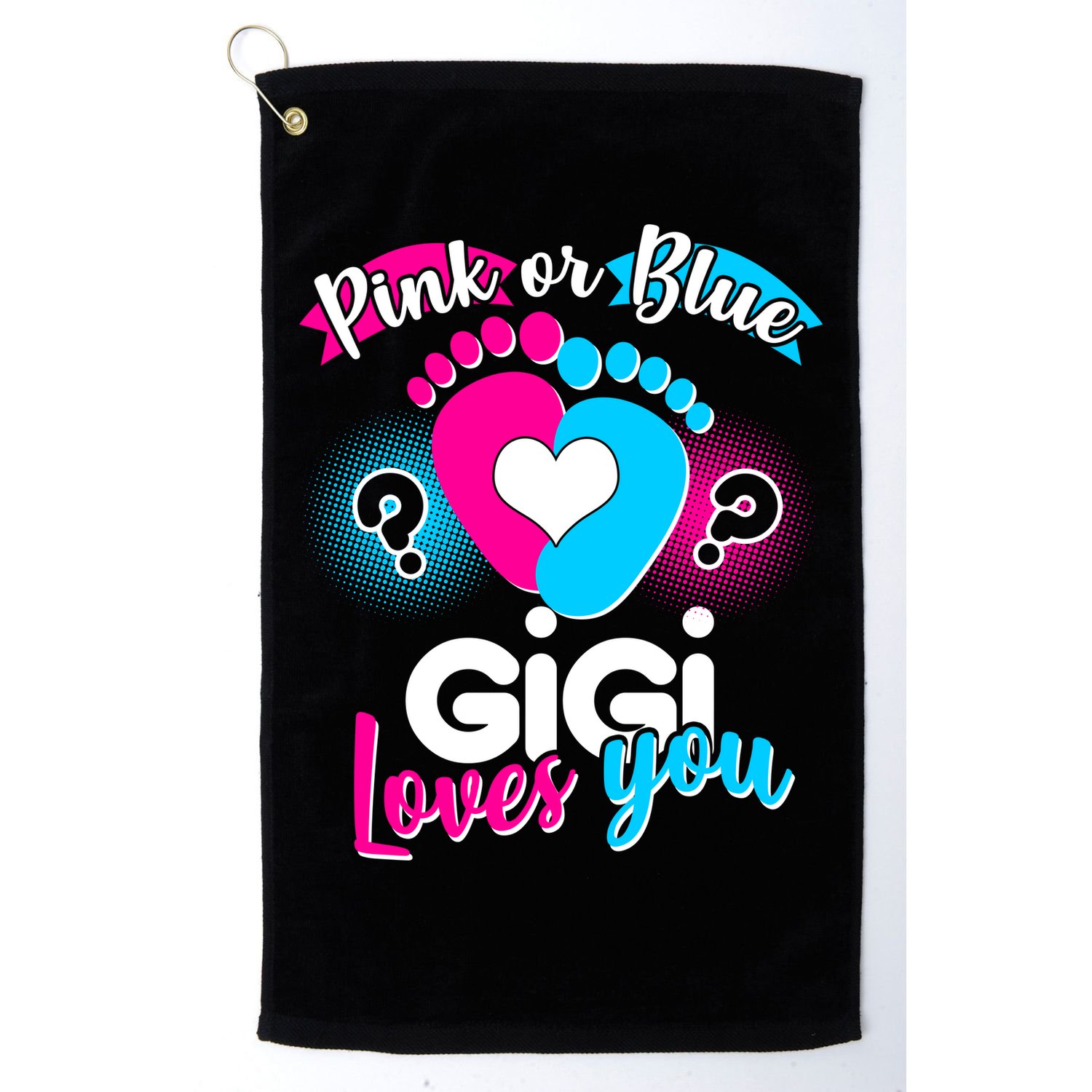 Pink Or Blue Gigi Loves You Baby Gender Reveal Golf Towel