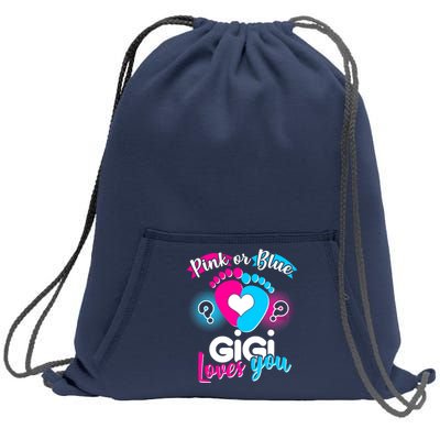 Pink Or Blue Gigi Loves You Baby Gender Reveal Sweatshirt Cinch Pack Bag