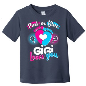 Pink Or Blue Gigi Loves You Baby Gender Reveal Toddler T-Shirt