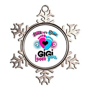 Pink Or Blue Gigi Loves You Baby Gender Reveal Metallic Star Ornament