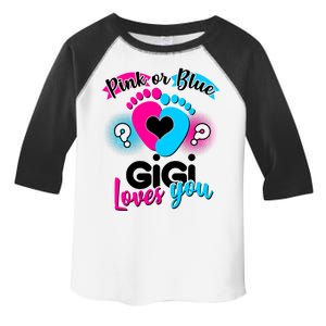 Pink Or Blue Gigi Loves You Baby Gender Reveal Toddler Fine Jersey T-Shirt