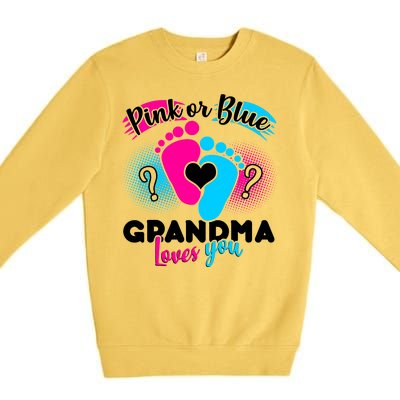 Pink or Blue Grandma Loves You Premium Crewneck Sweatshirt