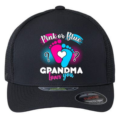 Pink or Blue Grandma Loves You Flexfit Unipanel Trucker Cap