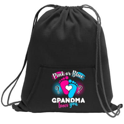 Pink or Blue Grandma Loves You Sweatshirt Cinch Pack Bag