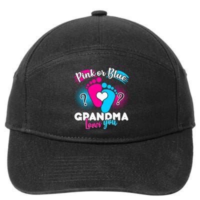 Pink or Blue Grandma Loves You 7-Panel Snapback Hat