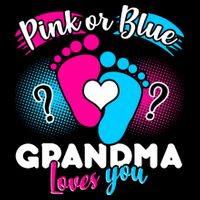 Pink or Blue Grandma Loves You Drawstring Bag